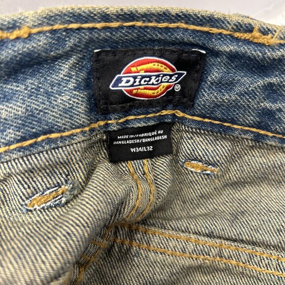 Dickies Jeans Men 34x32 Tinted Denim Wide Leg Baggy Skater Jean 5 Pocket New - Picture 4 of 7